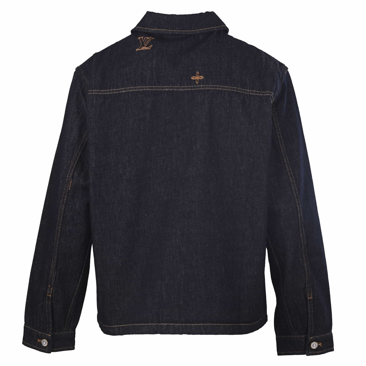 Louis Vuitton Panelled Embroidered Denim Jacket | Statement Designer Jean Outerwear for Casual Streetwear Layering