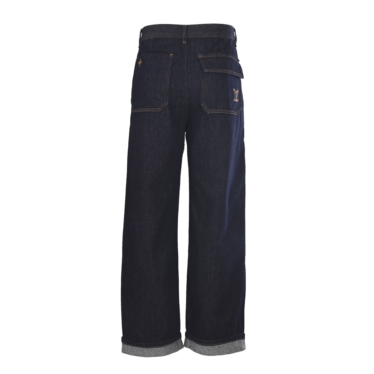 Louis Vuitton Panelled Embroidered Jeans | Full-Length Designer Denim Pants for Statement Casual Streetwear