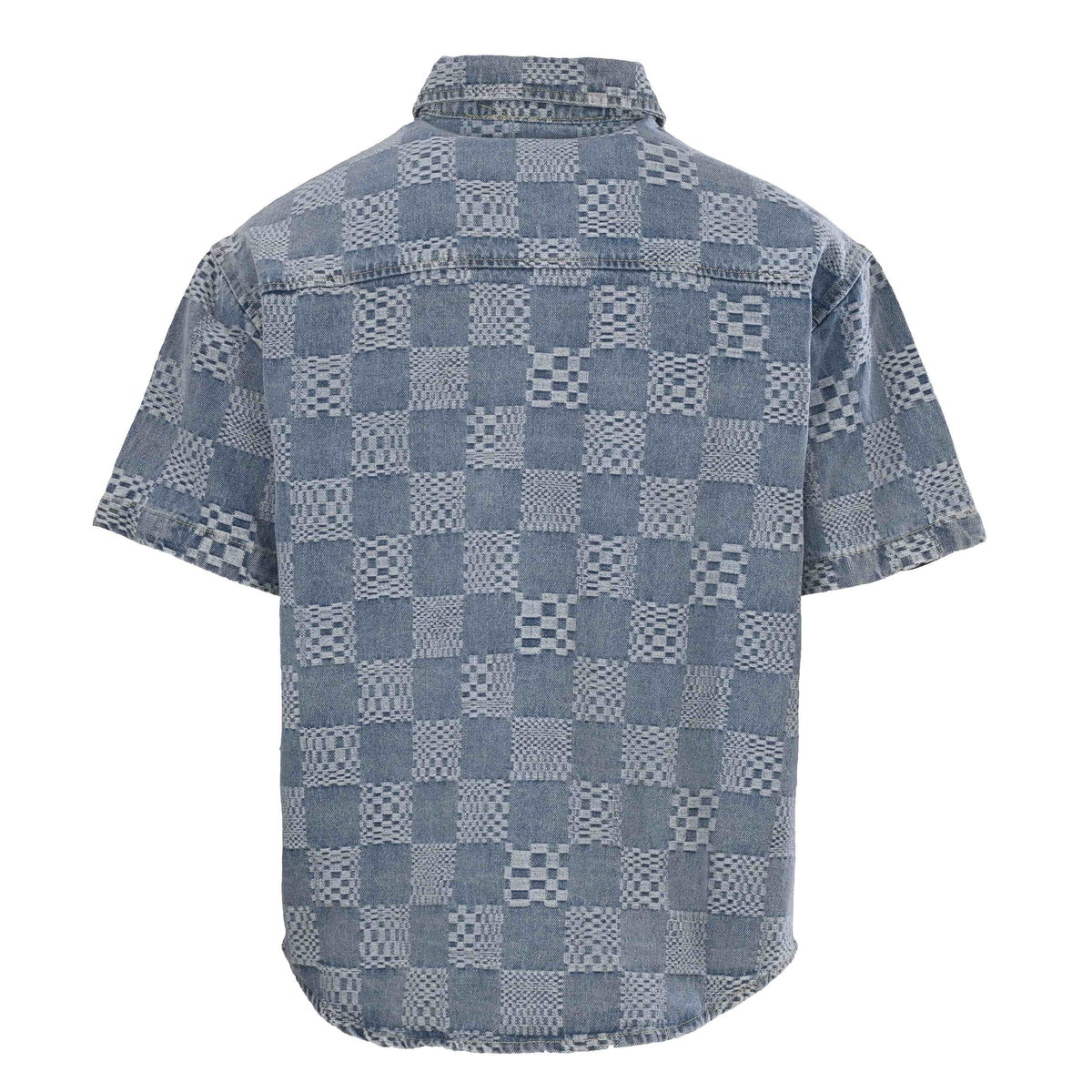 Louis Vuitton Checkerboard Short-Sleeve Denim Shirt | Luxury Streetwear