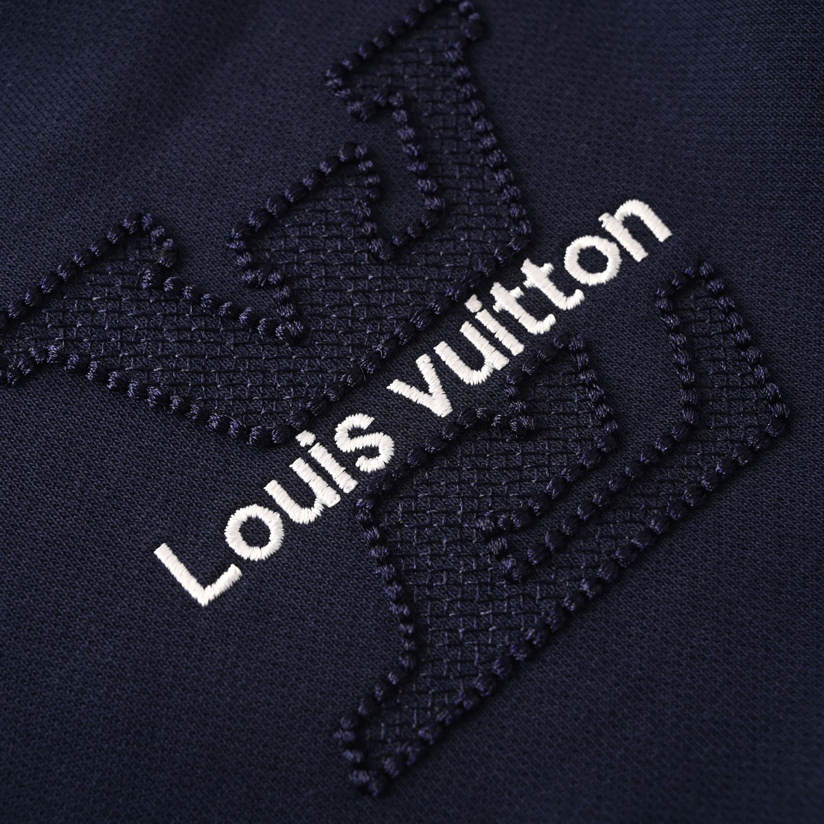 Louis Vuitton Embroidered Letter Logo Hoodie with Distressed Details | Tatami-Stitch Designer Streetwear