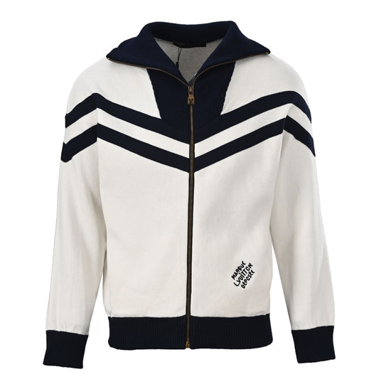 Louis Vuitton Colorblock Stand-Collar Knit Jacket | Luxury Nautical Style
