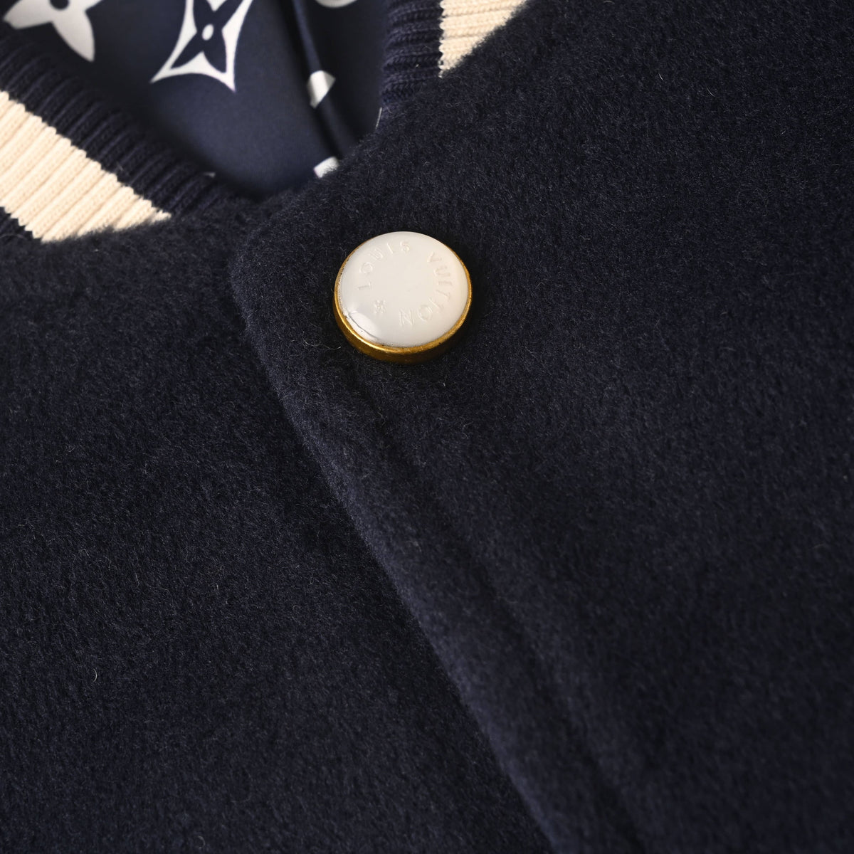 Louis Vuitton Back Lettering Baseball Jacket with Monogram Interior | Designer Varsity Streetwear Outerwear