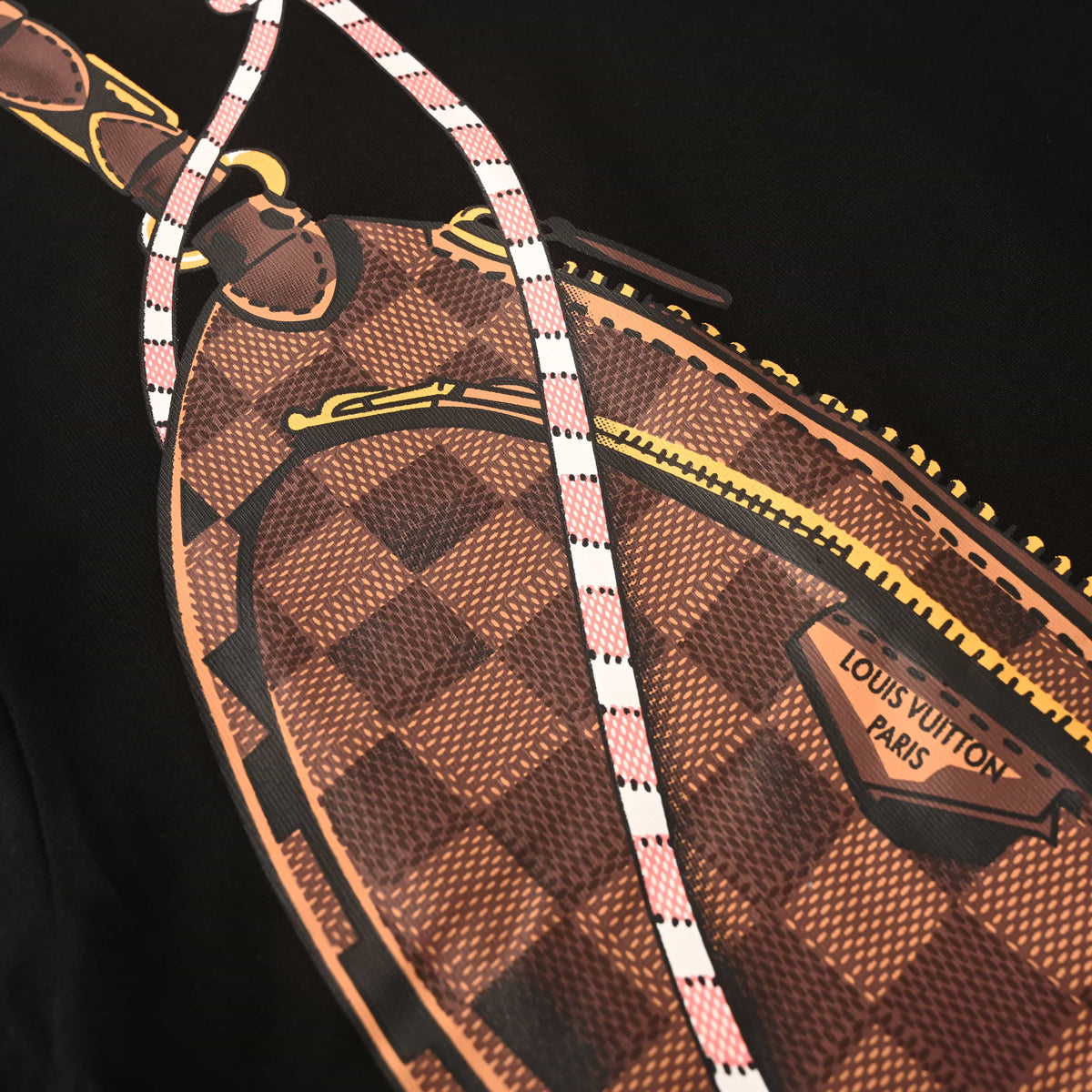 Louis Vuitton Chest Bag Graphic Long Sleeve T-Shirt – Relaxed Drop-Shoulder Designer Streetwear