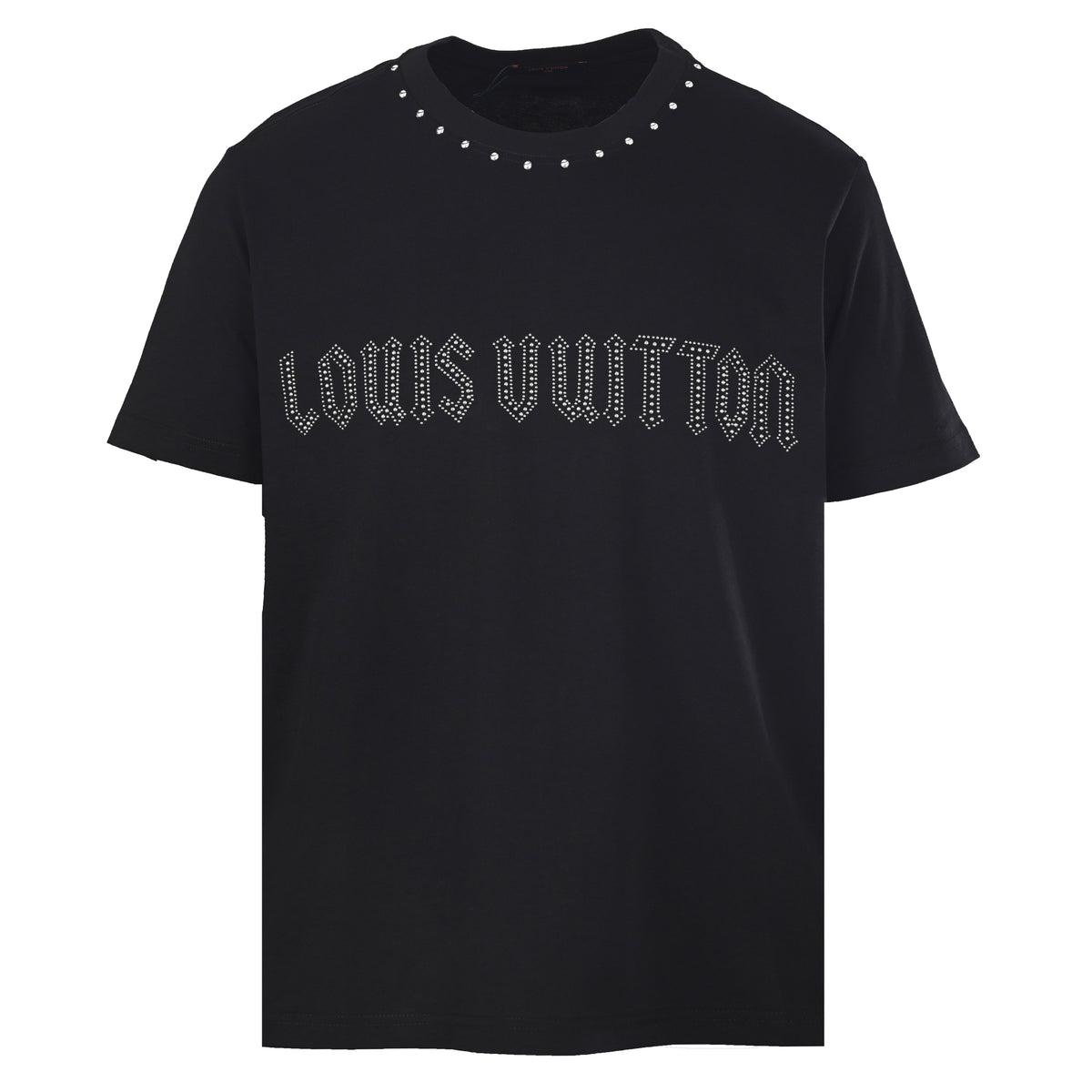 Louis Vuitton Letter Logo Tee with Stud Detailing | Short-Sleeve Luxury Designer Statement Streetwear