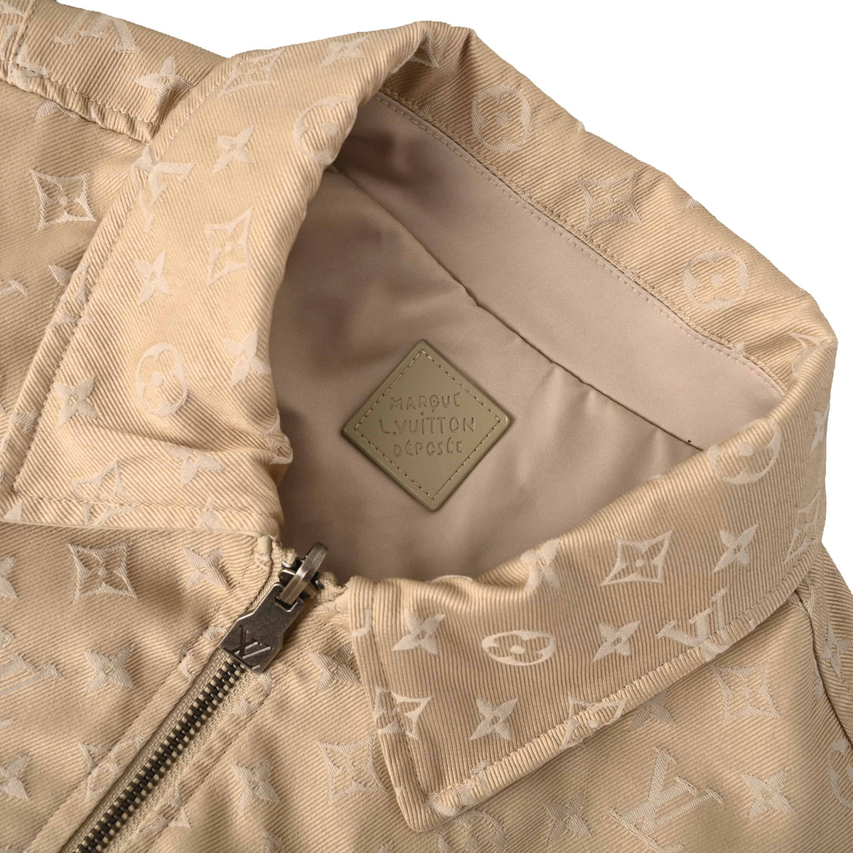 Louis Vuitton Checkerboard Reversible Jacket with Leather Collar & Cinched Waist | Luxury Designer Outerwear