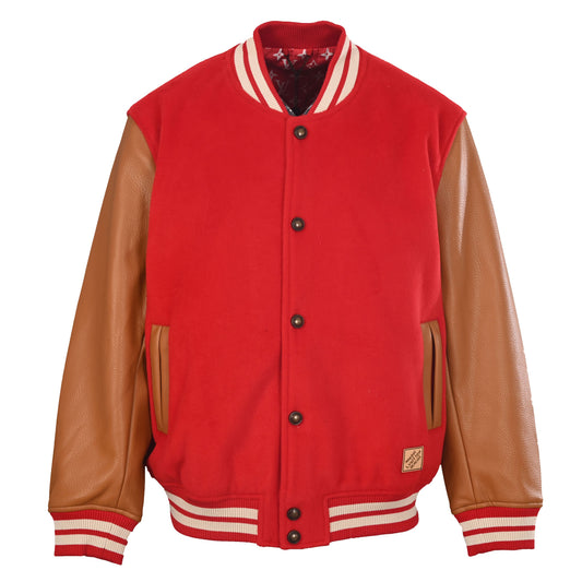 Louis Vuitton Monogram-Lined Varsity Jacket with Hem Patch | Designer Baseball Streetwear Outerwear