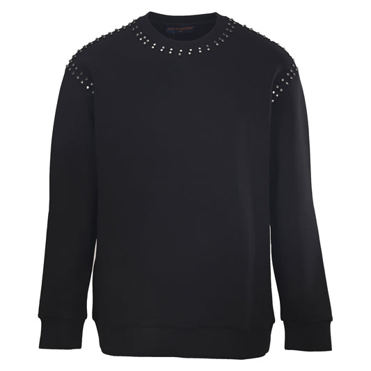 Louis Vuitton Studded Crewneck Sweatshirt | Rivet-Embellished Designer Pullover for Edgy Casual Streetwear