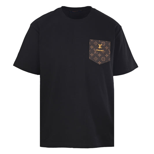 Louis Vuitton Monogram Faux-Pocket T-Shirt | Designer Leather Patch