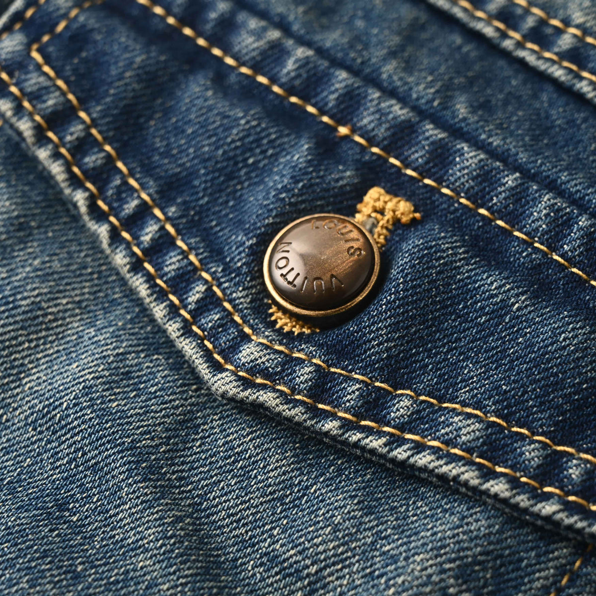 Louis Vuitton Leather-Trim Denim Jacket | Luxury Designer Jean Outerwear for Casual Layering & Statement Streetwear