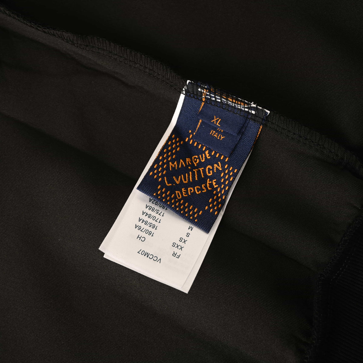 Louis Vuitton Black Metal Logo Zip-Up Hoodie with Pearl-Accented Drawstrings, Heavyweight Relaxed-Fit Hooded Jacket for Designer Streetwear