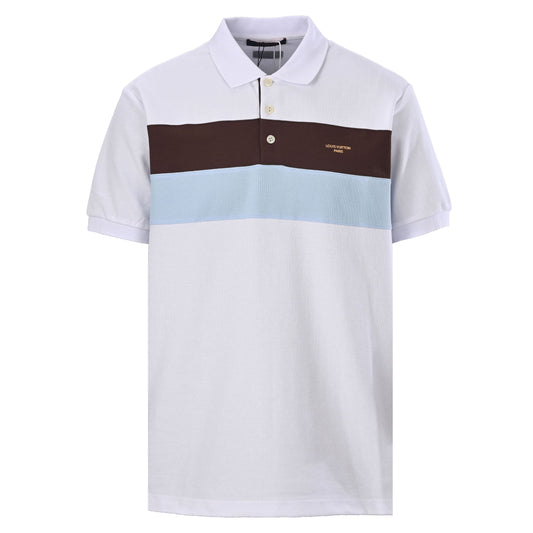 Louis Vuitton Contrast Stripe Polo Shirt | Designer Smart Casual Style
