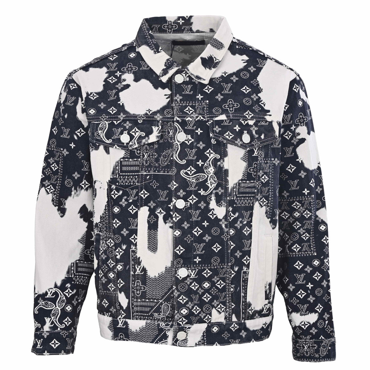 Louis Vuitton Paisley Denim Jacket | Bandana-Inspired Designer Jean Outerwear for Casual Streetwear