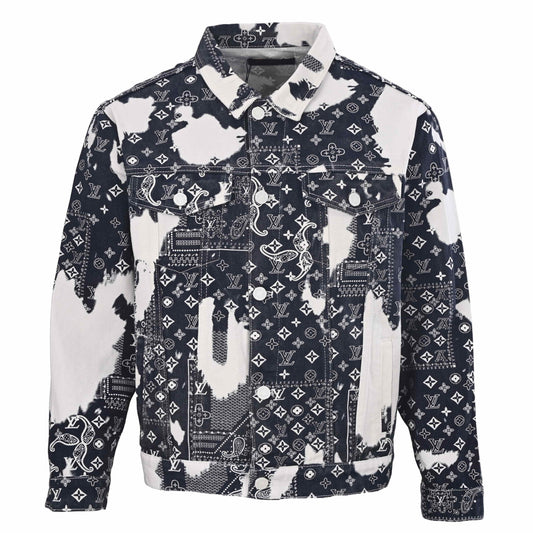 Louis Vuitton Paisley Denim Jacket | Bandana-Inspired Designer Jean Outerwear for Casual Streetwear