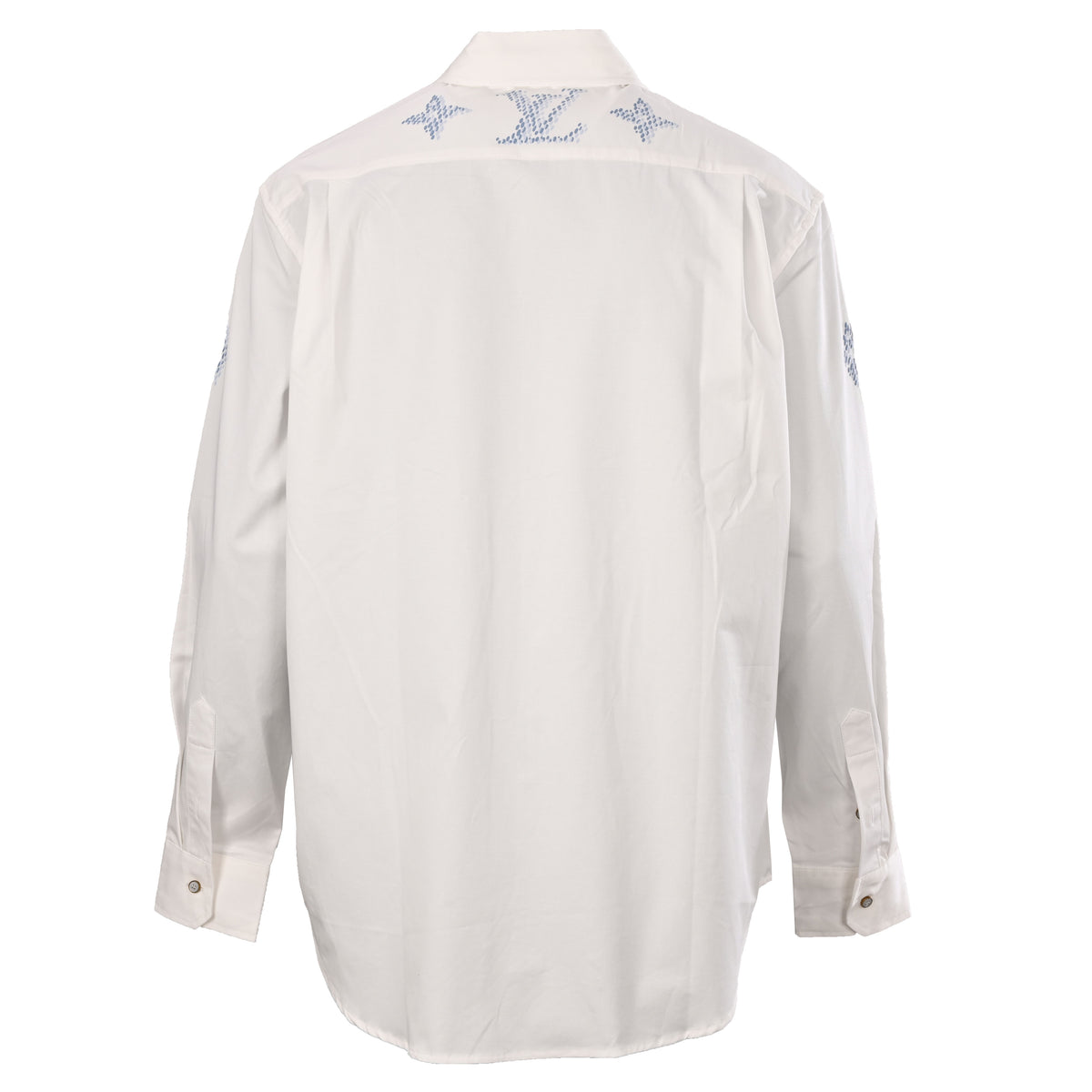 Louis Vuitton Tonal Monogram Long-Sleeve Button-Up Shirt | Luxury Designer Collared Smart Casual Evening Style