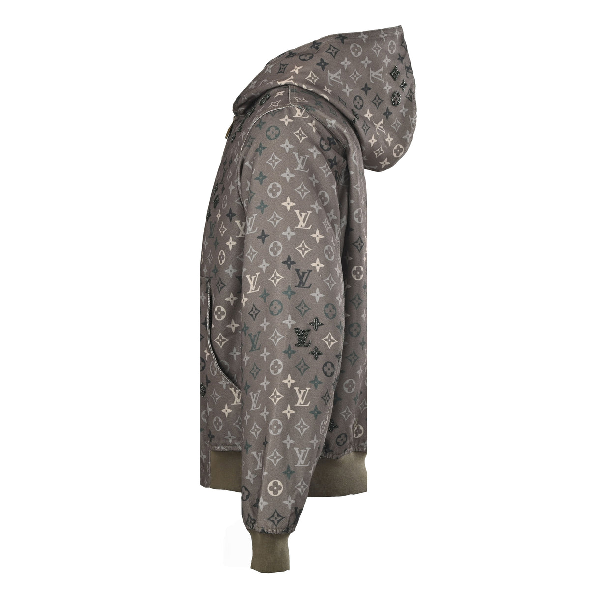 Louis Vuitton Beaded Monogram Hooded Denim Jacket | Luxury Streetwear