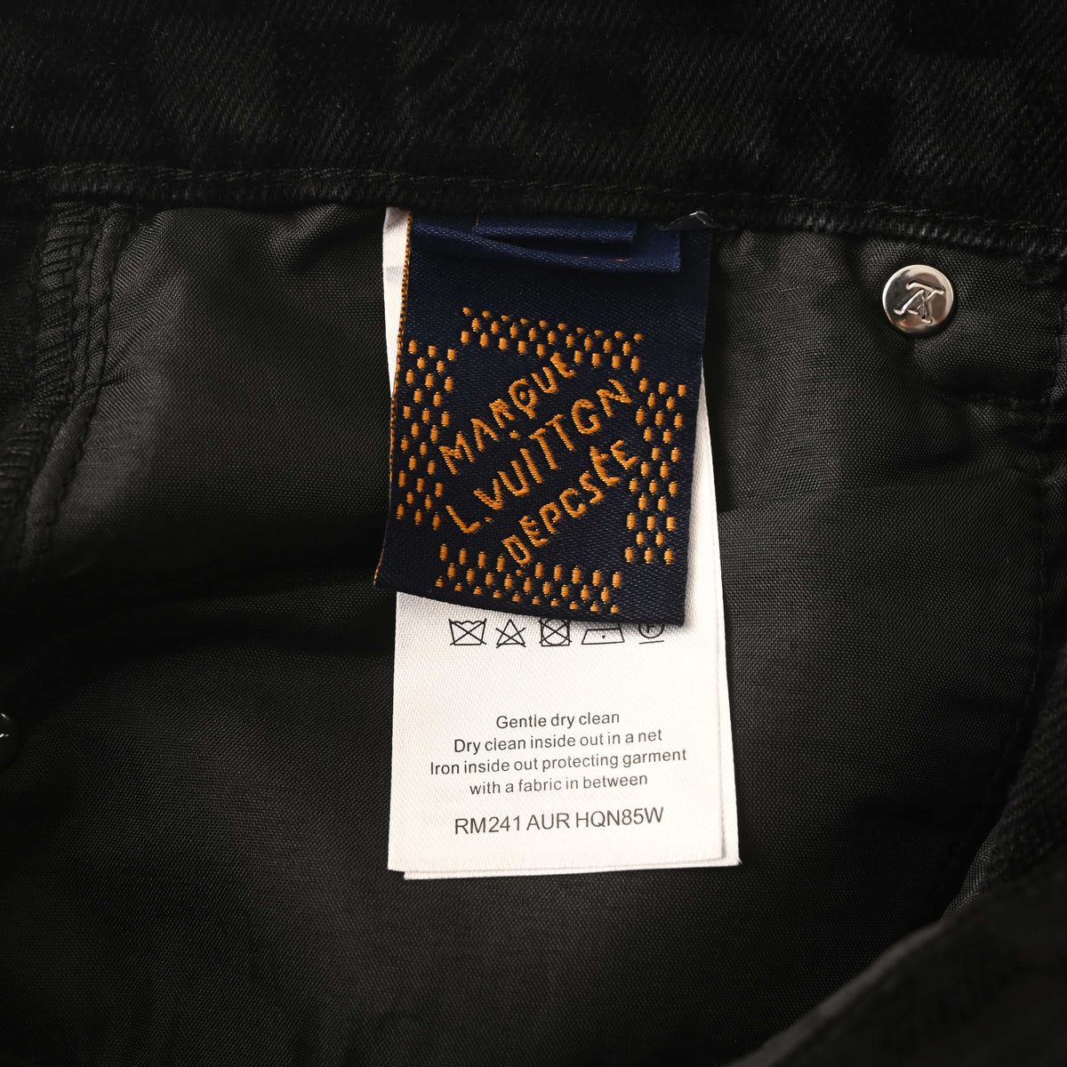 Louis Vuitton Mosaic Flocked Checkerboard Panel Jeans | Designer Statement Denim Pants for Streetwear Styling