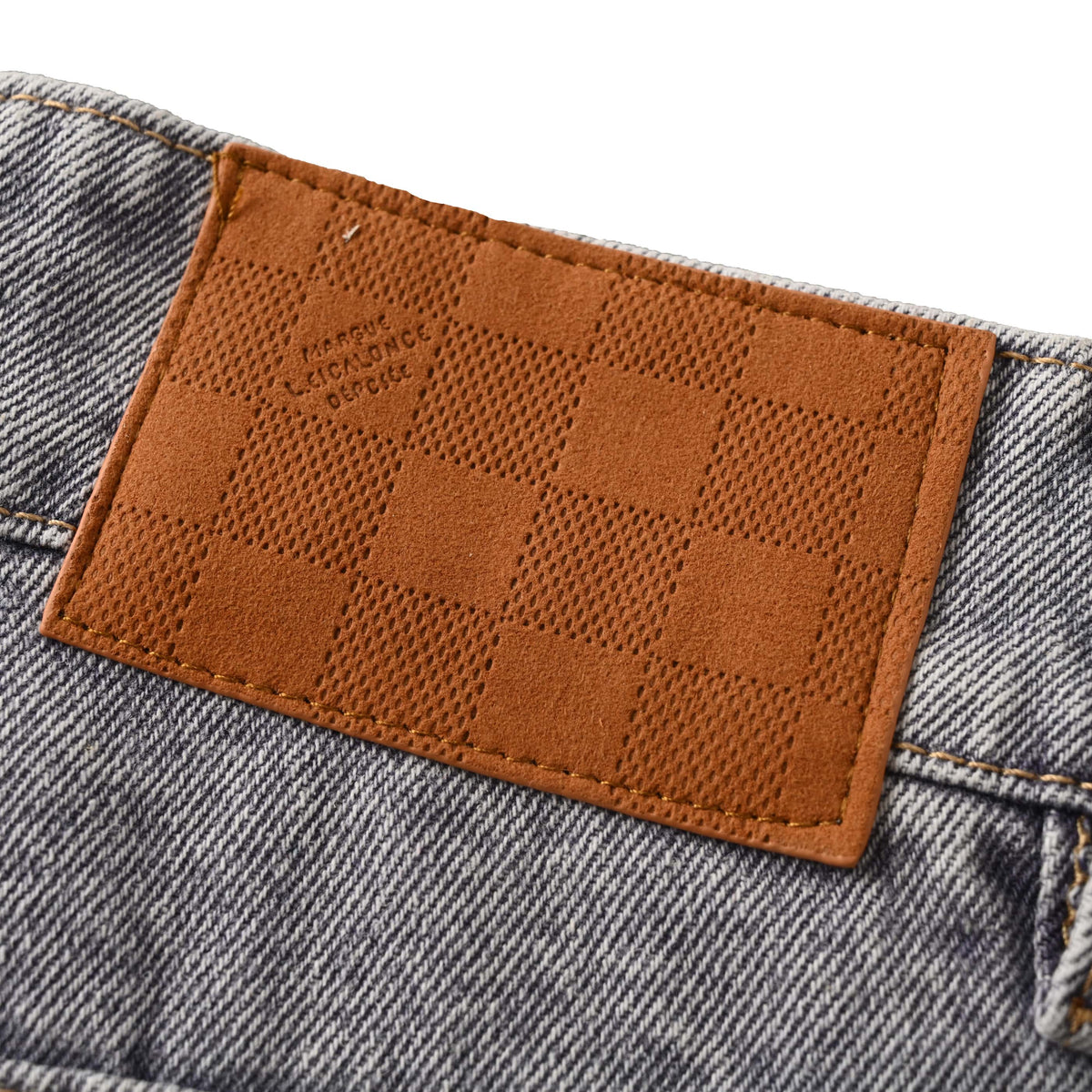 Louis Vuitton Faded Denim Jeans with Leather Patch Pocket | Casual Luxury Wear