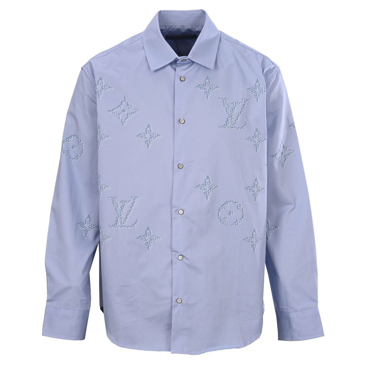 Louis Vuitton Subtle Monogram Collared Button-Up Shirt | Long-Sleeve Luxury Designer Smart Casual & Dinner Style