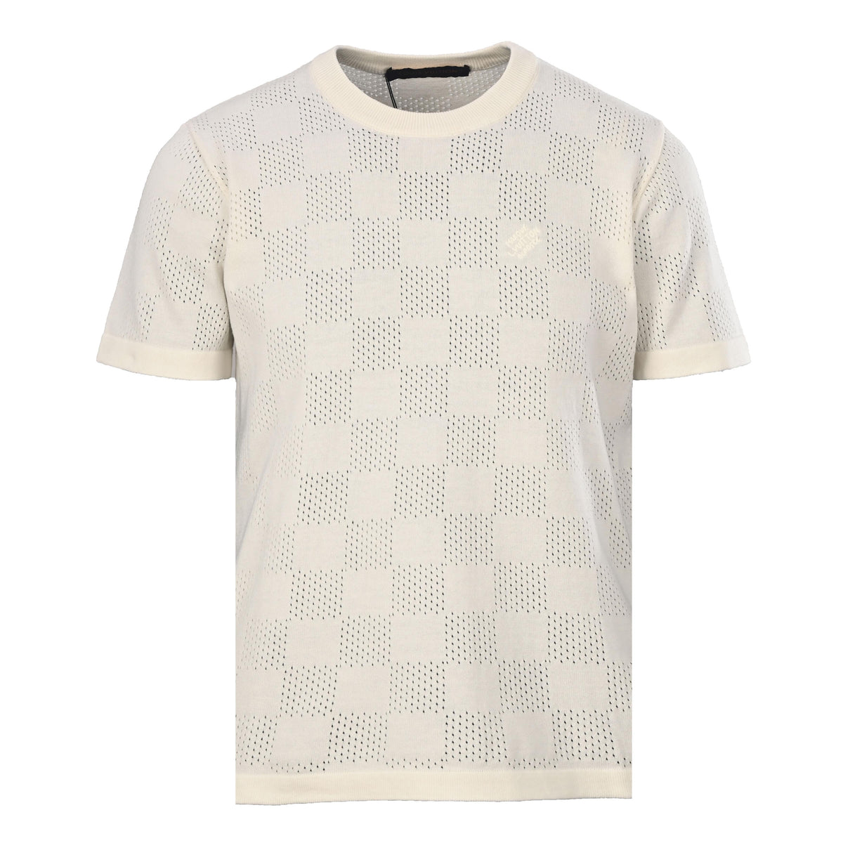 Louis Vuitton Checkerboard Mesh Knit T-Shirt | Designer Summer Knitwear