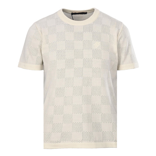 Louis Vuitton Checkerboard Mesh Knit T-Shirt | Designer Summer Knitwear