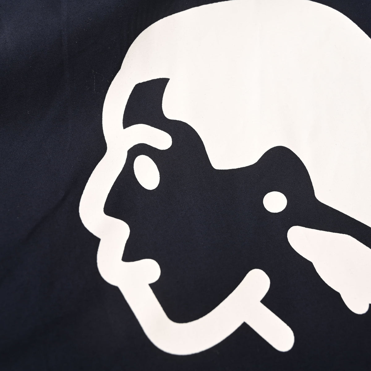 Louis Vuitton Nigo Navy Portrait Graphic Shirt, Unisex Long-Sleeve Rayon Poplin Button-Up with Embroidered Chest Logo and Contrast Back Print