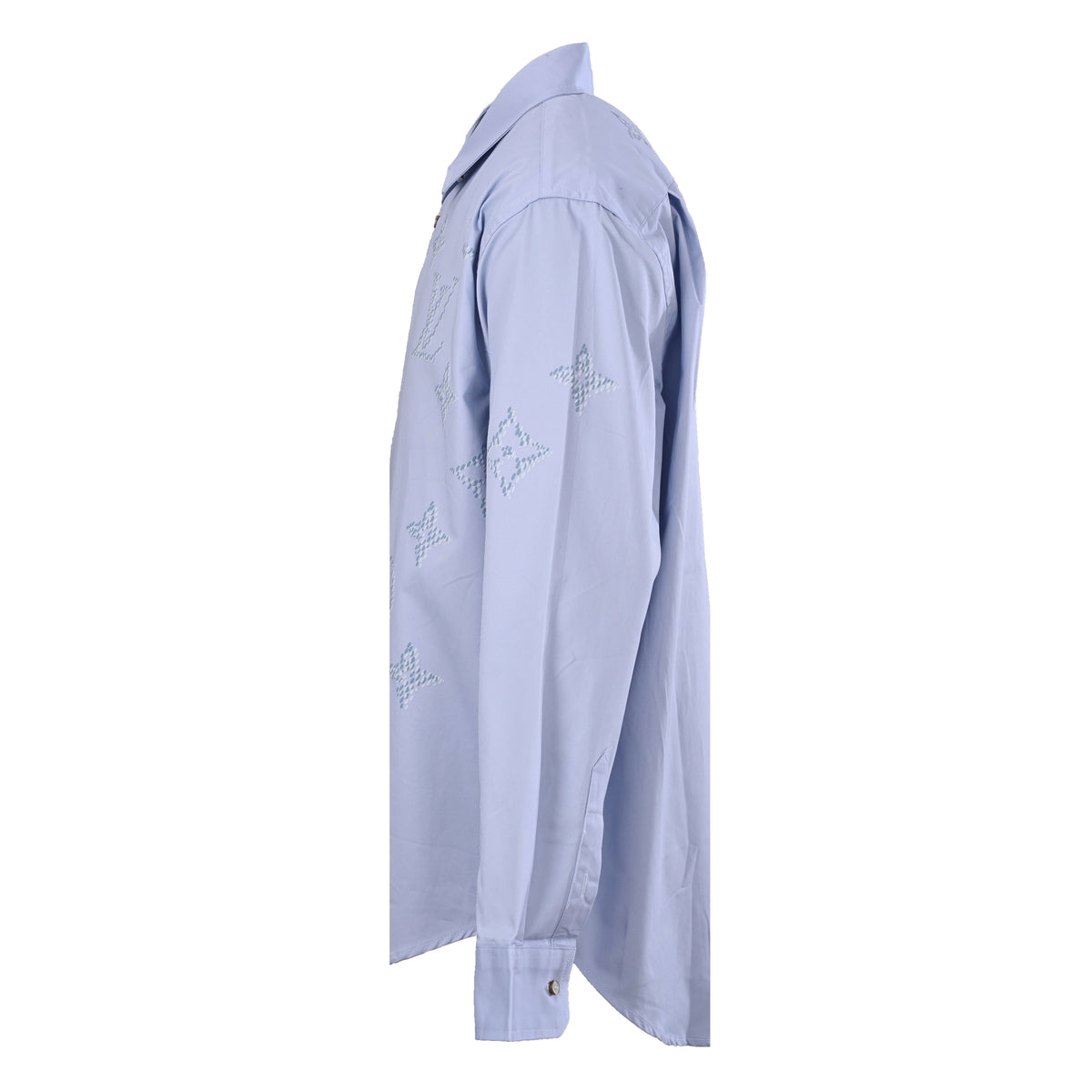 Louis Vuitton Subtle Monogram Collared Button-Up Shirt | Long-Sleeve Luxury Designer Smart Casual & Dinner Style