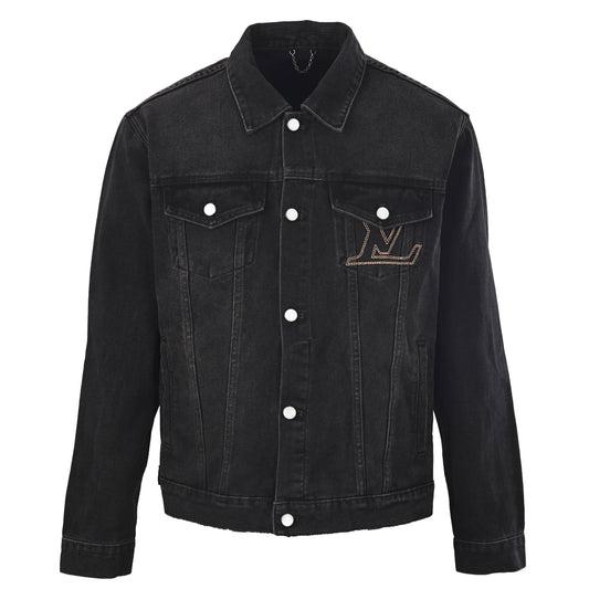 Louis Vuitton Truck Embroidered Denim Jacket - Garment-Washed Fitted Designer Casual Outerwear
