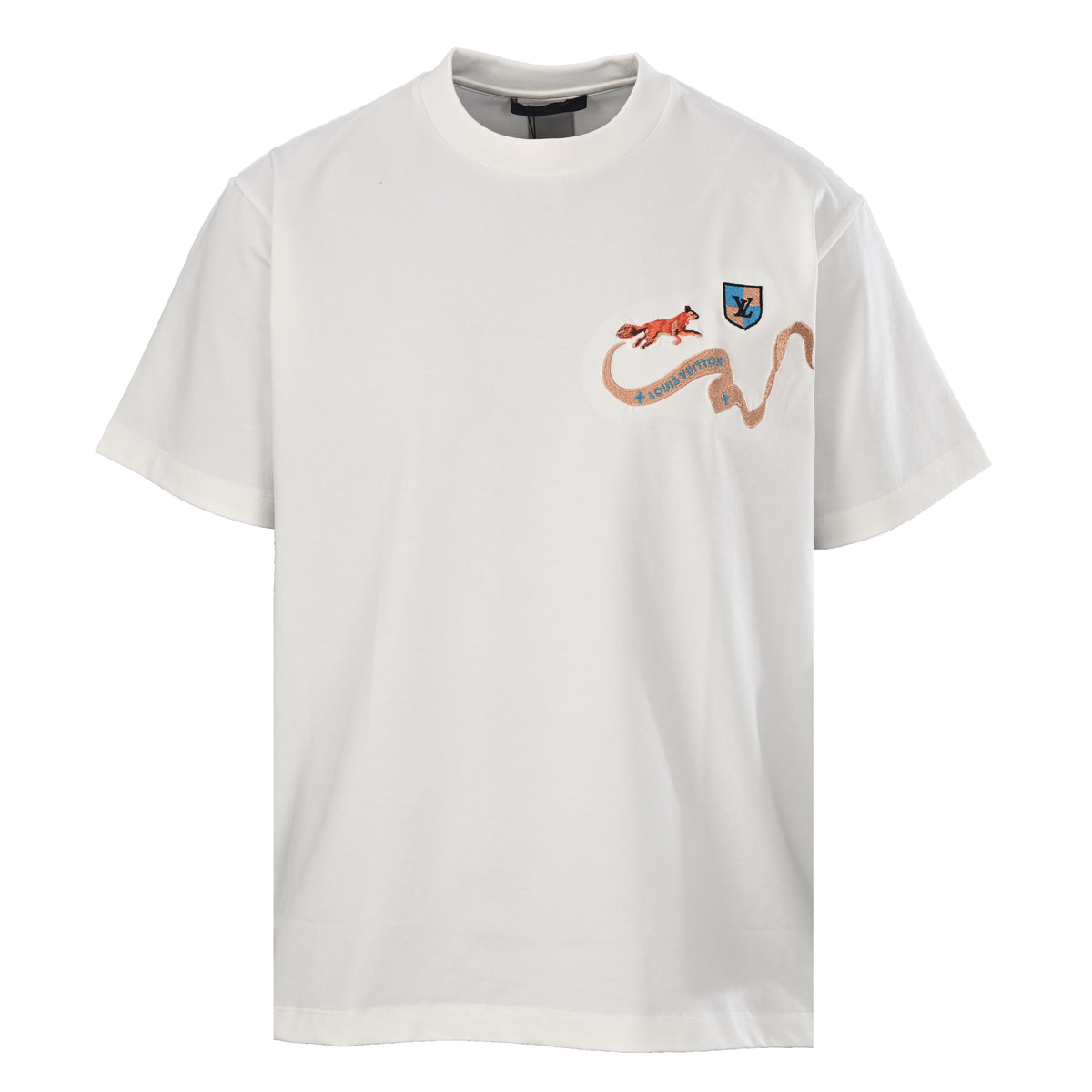 Louis Vuitton Vintage-Inspired Fox Crest Embroidered Tee | Designer Casual