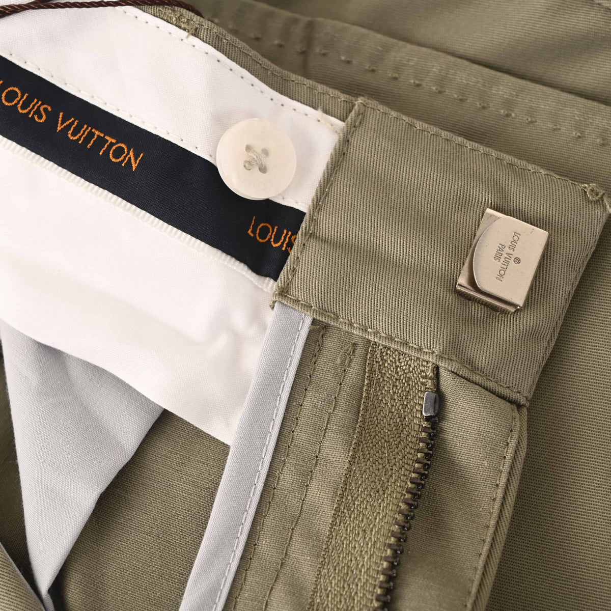 Louis Vuitton Silk Cotton Crepe Trousers | Luxury Leather Pocket Detail