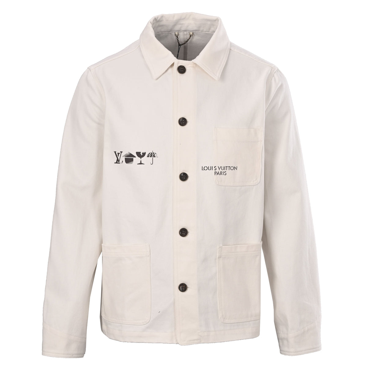 Louis Vuitton EQUIPE Logo Print Workwear Jacket | Three-Pocket Utility Outerwear for Designer Streetwear