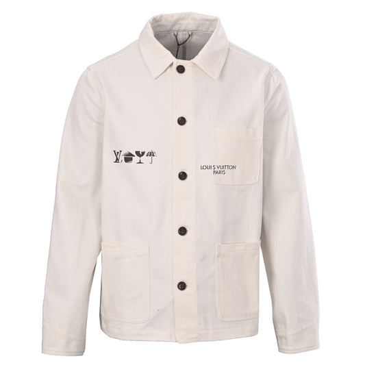 Louis Vuitton EQUIPE Logo Print Workwear Jacket | Three-Pocket Utility Outerwear for Designer Streetwear