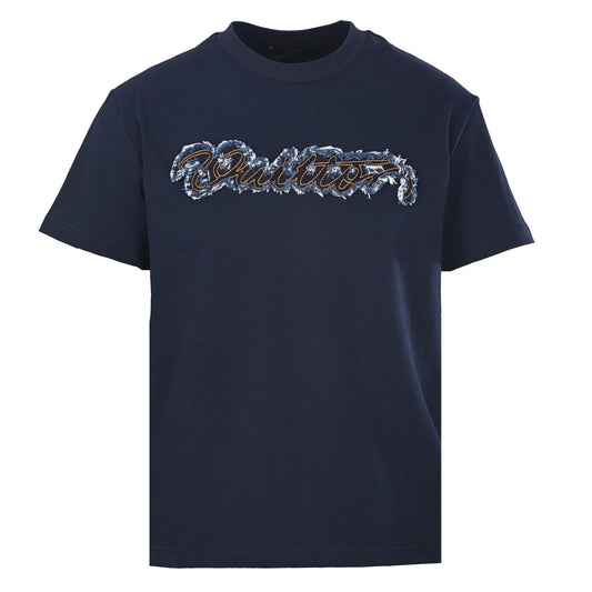 Louis Vuitton Denim Lettering T-Shirt | Luxury Casual Short-Sleeve Tee