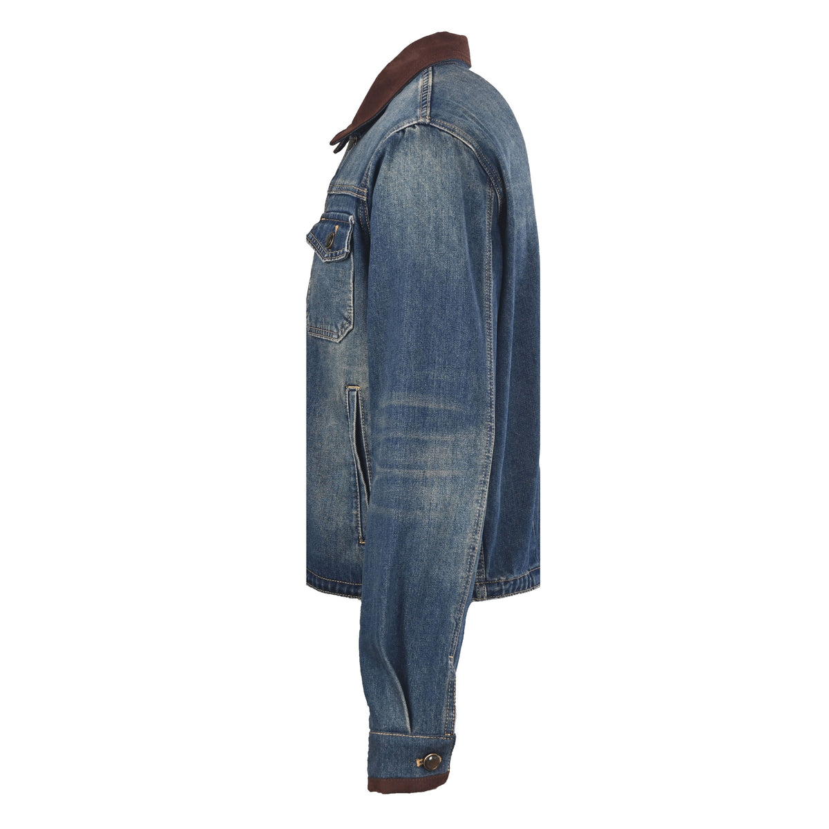 Louis Vuitton Leather-Trim Denim Jacket | Luxury Designer Jean Outerwear for Casual Layering & Statement Streetwear