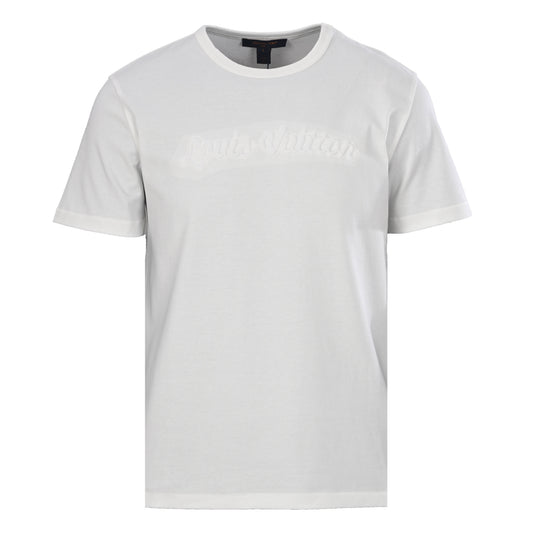 Louis Vuitton White Tonal Embroidered T-Shirt | Minimalist Luxury Essential