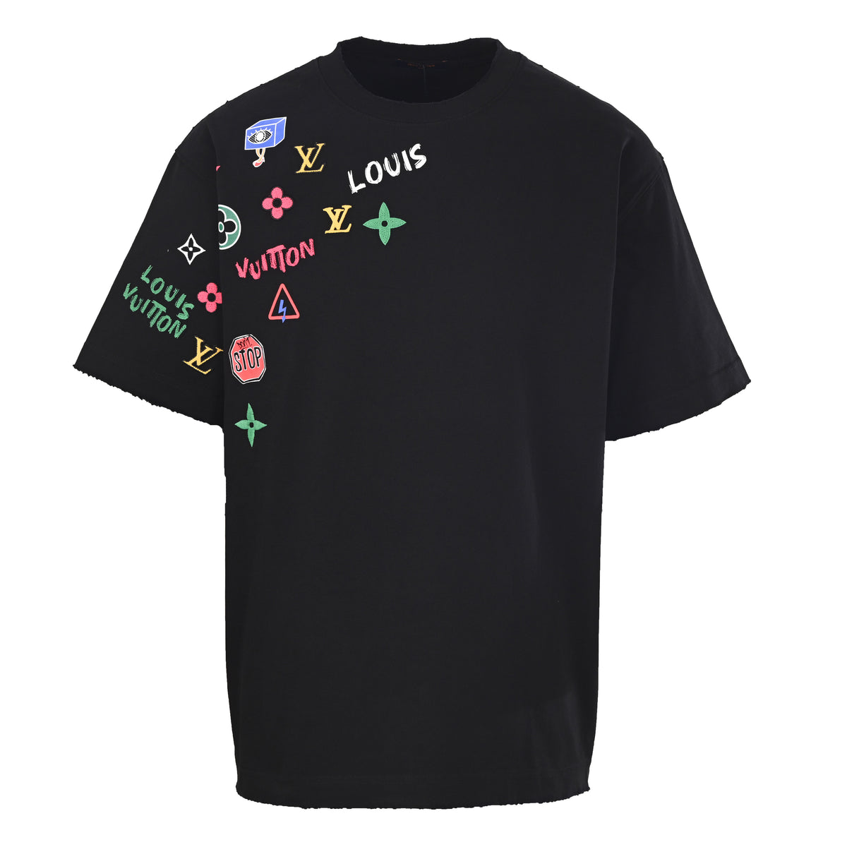 Louis Vuitton Graphic Print & Embroidered Letter T-Shirt | Streetwear