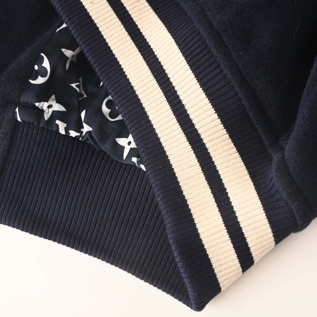 Louis Vuitton Back Lettering Baseball Jacket with Monogram Interior | Designer Varsity Streetwear Outerwear