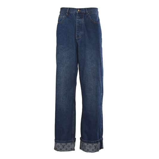 Louis Vuitton Cuffed Skate Jeans | Turn-Up Hem Denim Pants for Designer Casual Streetwear