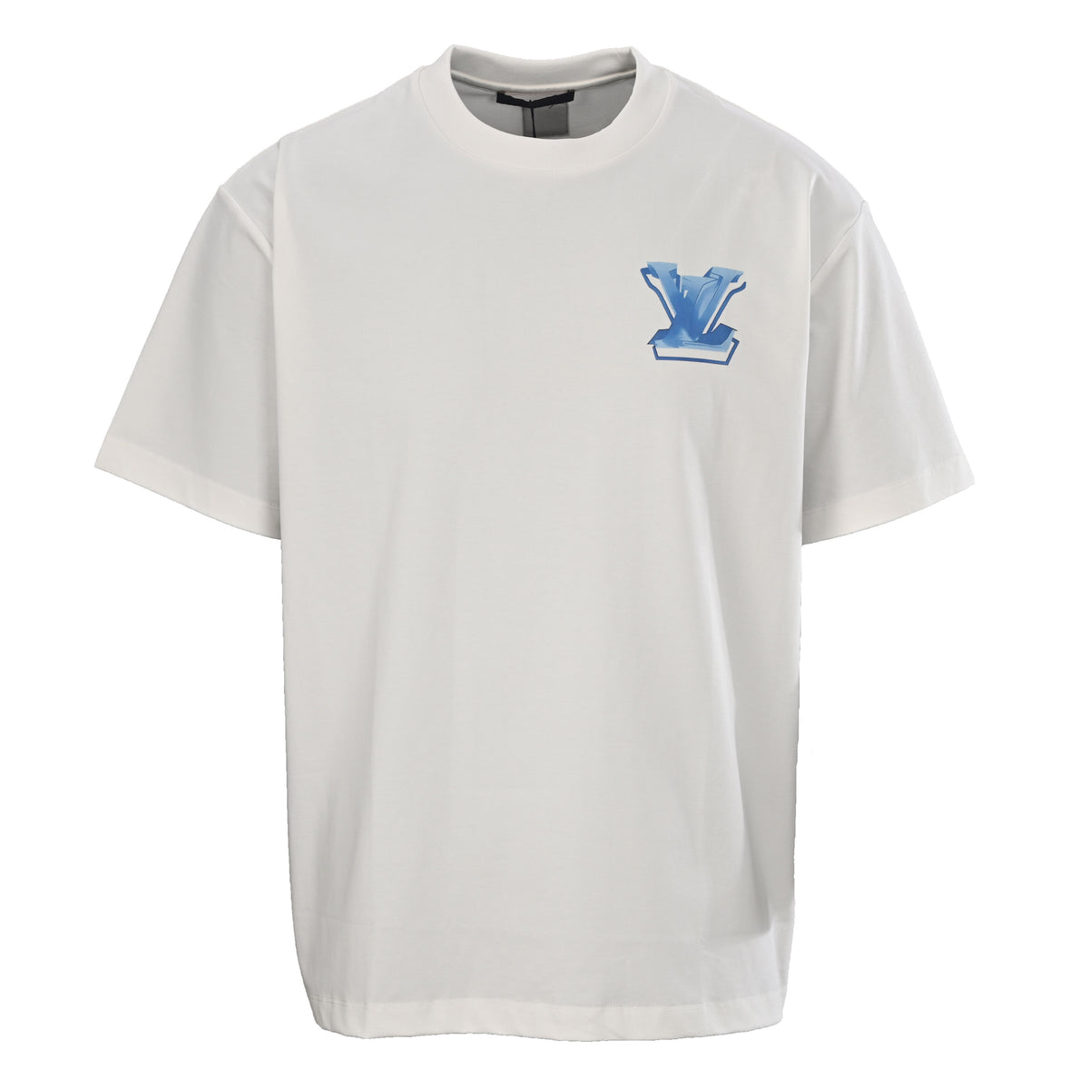 Louis Vuitton Ice Blue Crystal-Effect 3D Logo Tee | Luxury Streetwear