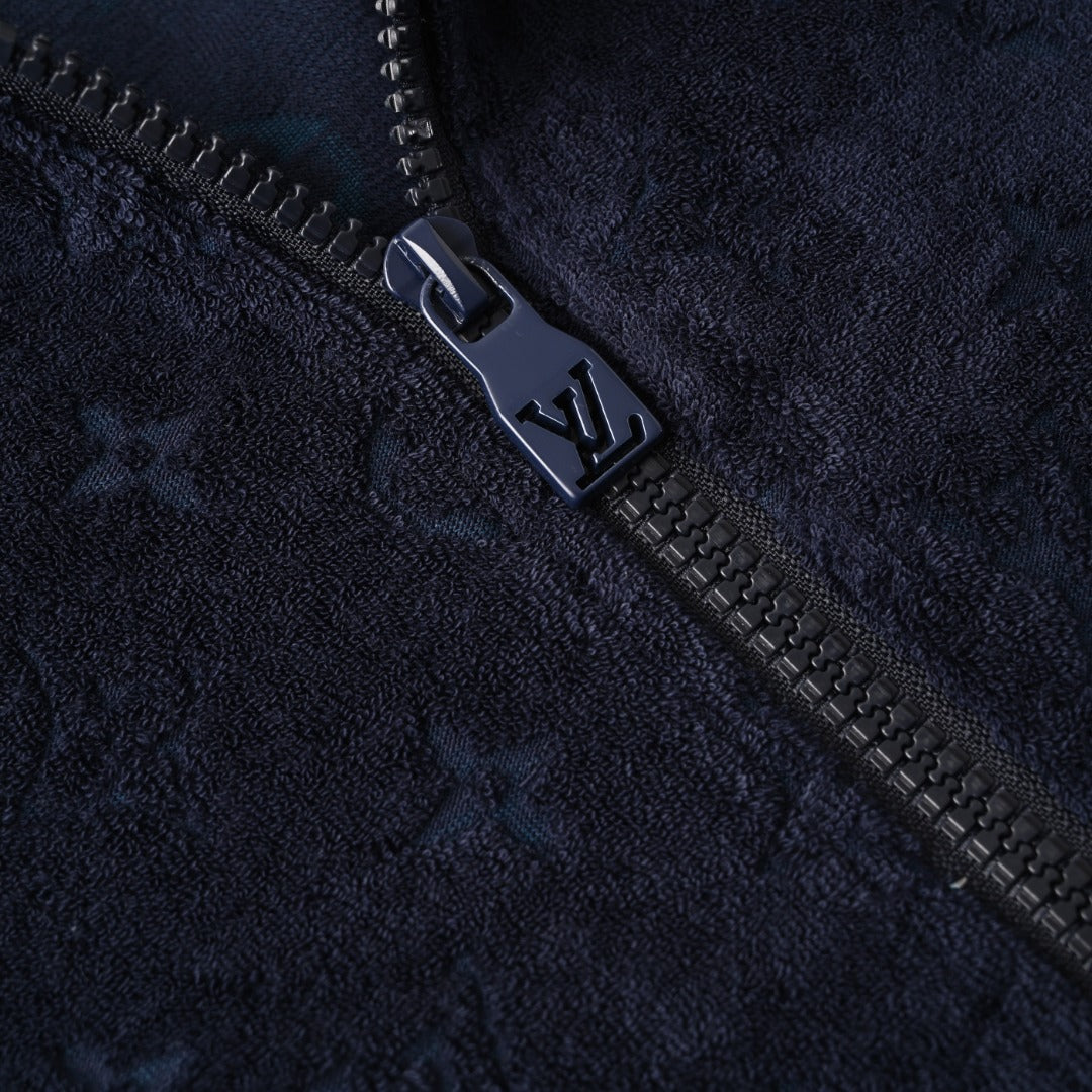 Louis Vuitton All-Over Terry Flocked Zip-Up Hoodie | Luxury Streetwear