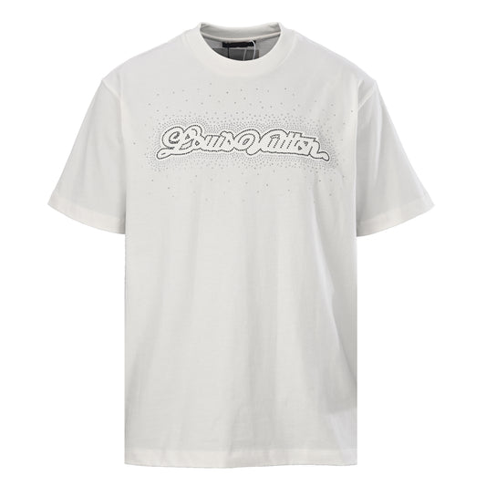 Louis Vuitton Rhinestone Script T-Shirt with Terry Embroidery | Luxury Streetwear
