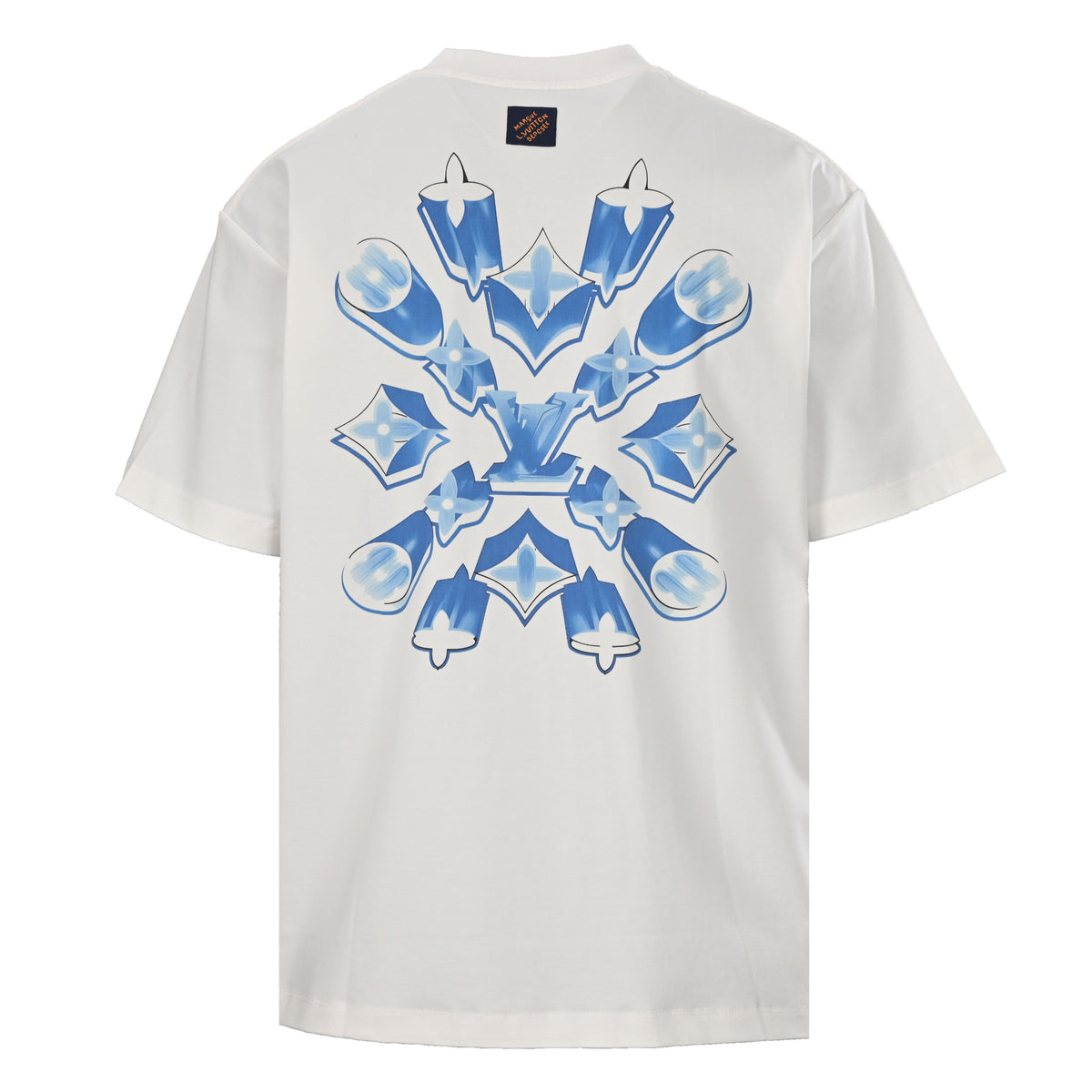 Louis Vuitton Ice Blue Crystal-Effect 3D Logo Tee | Luxury Streetwear