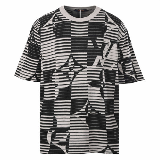 Louis Vuitton Striped Monogram Jacquard Knit T-Shirt | Luxury Casualwear