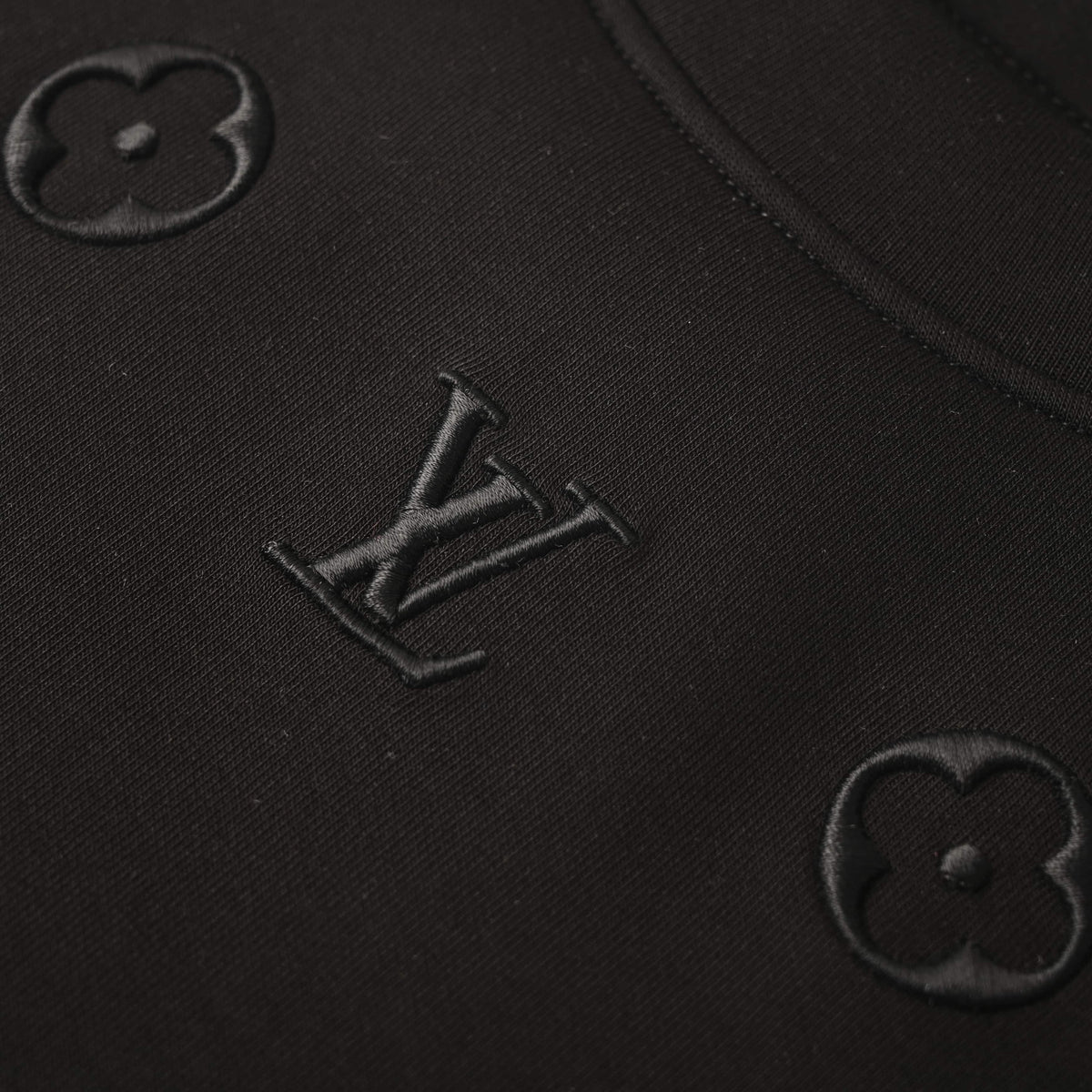 Louis Vuitton Monogram Collar Embroidered Crewneck Sweatshirt | Designer Casual Streetwear
