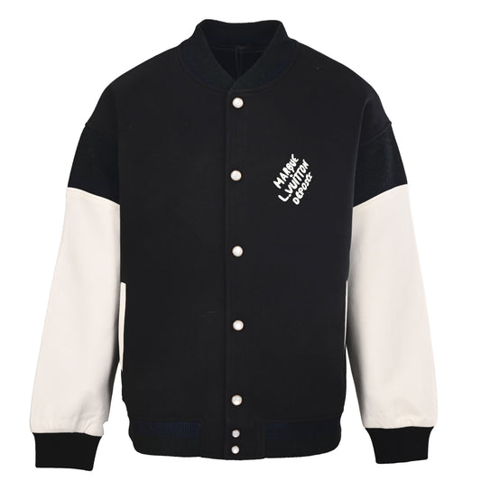 Louis Vuitton Letter Embroidered Varsity Jacket | Panelled Baseball Outerwear for Designer Streetwear