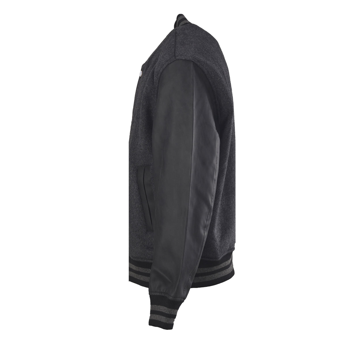 Louis Vuitton Embroidered Letter Varsity Jacket with Leather Sleeves | Cotton & Wool Designer Baseball Outerwear