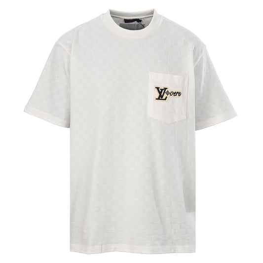 Louis Vuitton Tonal Checkerboard Jacquard Pocket Tee | Designer Casualwear