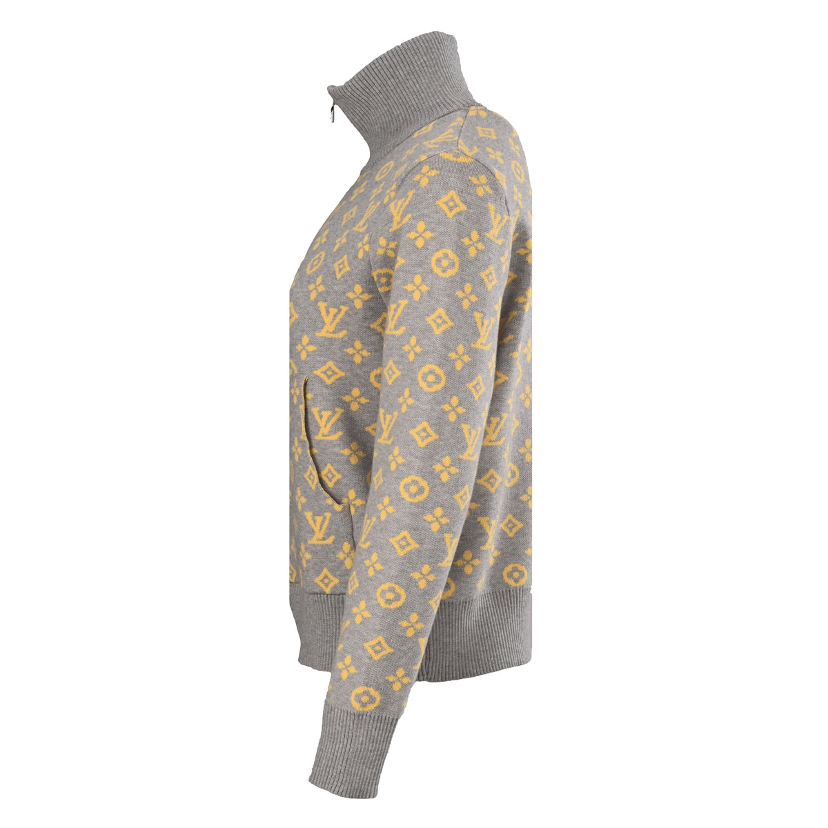 Louis Vuitton All-Over Monogram Jacquard Knit Jacket | Designer Knitwear for Smart Casual Layering and Streetwear Style