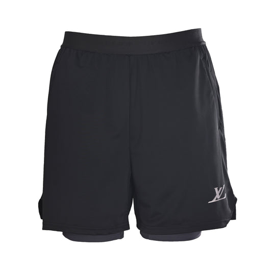 Louis Vuitton Double-Layer Logo Print Shorts | Designer Athleisure Style
