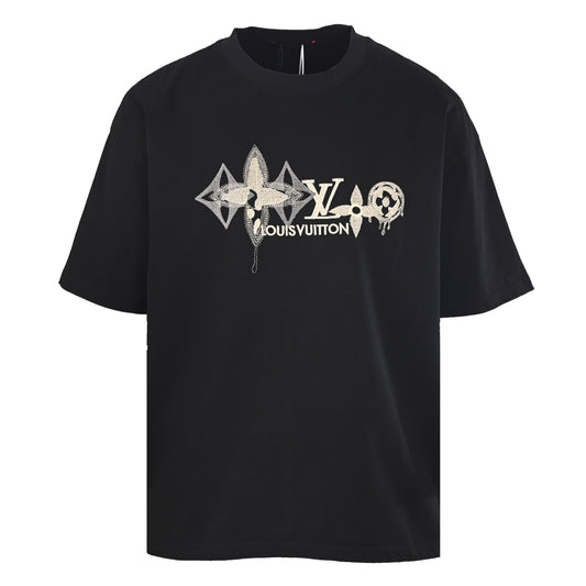 Louis Vuitton Monogram Embroidery Short-Sleeve Tee | Luxury Casual Style