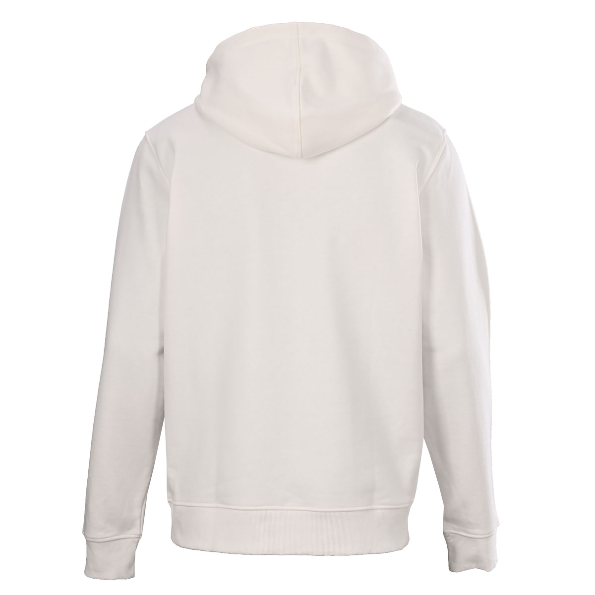Louis Vuitton Ivory Cotton French Terry Hoodie with Tan Leather Chest Patch, Unisex Relaxed-Fit Pullover with Drawstring Hood and Kangaroo Pocket